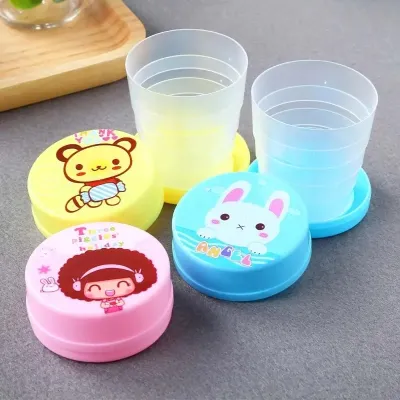 1Pcs Portable Cartoon Printed Plastic Cup